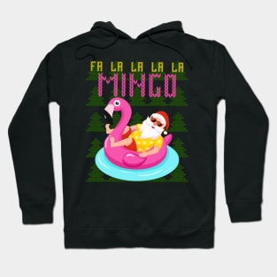 Falalala mingo - Flamingo Summer Santa Hoodie